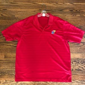 Adidas Kansas Jayhawks red polo. Size XL